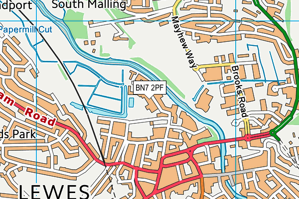 BN7 2PF map - OS VectorMap District (Ordnance Survey) BN7 2PF map - OS VectorMap District (Ordnance Survey)