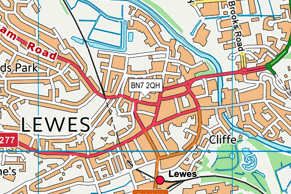BN7 2QH map - OS VectorMap District (Ordnance Survey) BN7 2QH map - OS VectorMap District (Ordnance Survey)