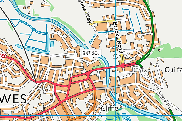 BN7 2QJ map - OS VectorMap District (Ordnance Survey) BN7 2QJ map - OS VectorMap District (Ordnance Survey)