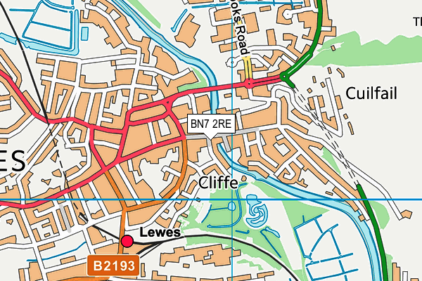 BN7 2RE map - OS VectorMap District (Ordnance Survey) BN7 2RE map - OS VectorMap District (Ordnance Survey)