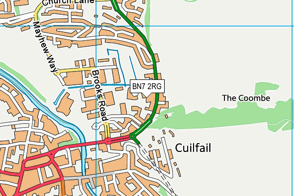 BN7 2RG map - OS VectorMap District (Ordnance Survey) BN7 2RG map - OS VectorMap District (Ordnance Survey)