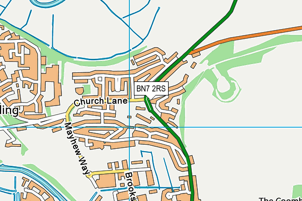BN7 2RS map - OS VectorMap District (Ordnance Survey) BN7 2RS map - OS VectorMap District (Ordnance Survey)