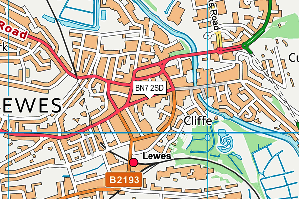 BN7 2SD map - OS VectorMap District (Ordnance Survey) BN7 2SD map - OS VectorMap District (Ordnance Survey)