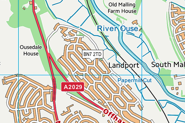 BN7 2TD map - OS VectorMap District (Ordnance Survey) BN7 2TD map - OS VectorMap District (Ordnance Survey)