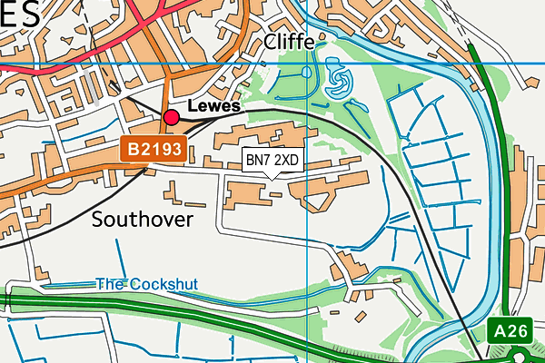 BN7 2XD map - OS VectorMap District (Ordnance Survey) BN7 2XD map - OS VectorMap District (Ordnance Survey)