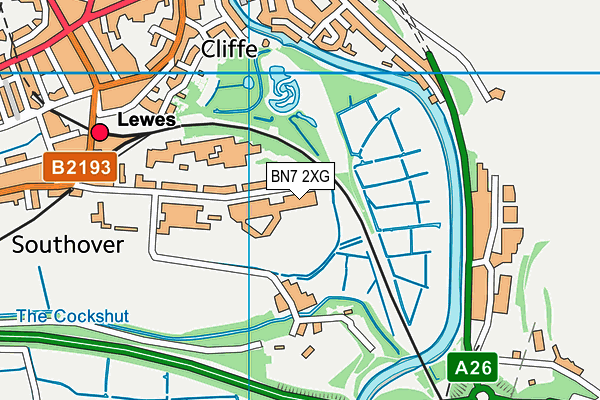 BN7 2XG map - OS VectorMap District (Ordnance Survey) BN7 2XG map - OS VectorMap District (Ordnance Survey)