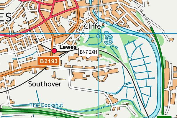 BN7 2XH map - OS VectorMap District (Ordnance Survey) BN7 2XH map - OS VectorMap District (Ordnance Survey)