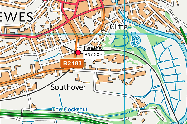 BN7 2XP map - OS VectorMap District (Ordnance Survey) BN7 2XP map - OS VectorMap District (Ordnance Survey)