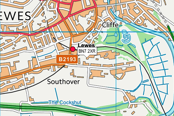 BN7 2XR map - OS VectorMap District (Ordnance Survey) BN7 2XR map - OS VectorMap District (Ordnance Survey)