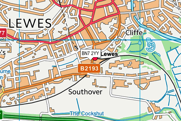 BN7 2YY map - OS VectorMap District (Ordnance Survey) BN7 2YY map - OS VectorMap District (Ordnance Survey)