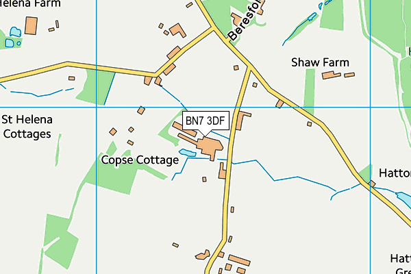 BN7 3DF map - OS VectorMap District (Ordnance Survey) BN7 3DF map - OS VectorMap District (Ordnance Survey)