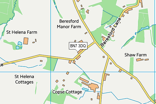 BN7 3DQ map - OS VectorMap District (Ordnance Survey)