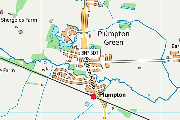 BN7 3DT map - OS VectorMap District (Ordnance Survey) BN7 3DT map - OS VectorMap District (Ordnance Survey)