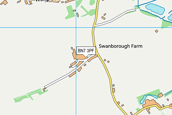 BN7 3PF map - OS VectorMap District (Ordnance Survey) BN7 3PF map - OS VectorMap District (Ordnance Survey)
