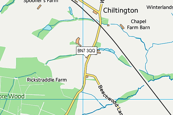 BN7 3QQ map - OS VectorMap District (Ordnance Survey) BN7 3QQ map - OS VectorMap District (Ordnance Survey)