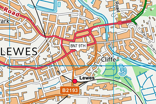 BN7 9TH map - OS VectorMap District (Ordnance Survey) BN7 9TH map - OS VectorMap District (Ordnance Survey)