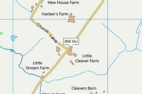BN8 6AJ map - OS VectorMap District (Ordnance Survey)