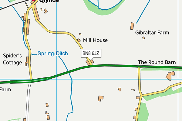 BN8 6JZ map - OS VectorMap District (Ordnance Survey)