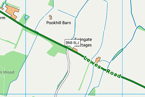 BN8 6LJ map - OS VectorMap District (Ordnance Survey) BN8 6LJ map - OS VectorMap District (Ordnance Survey)
