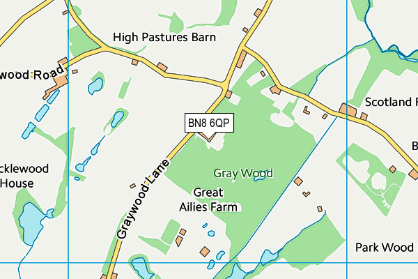 BN8 6QP map - OS VectorMap District (Ordnance Survey)