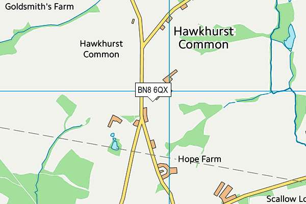 BN8 6QX map - OS VectorMap District (Ordnance Survey)