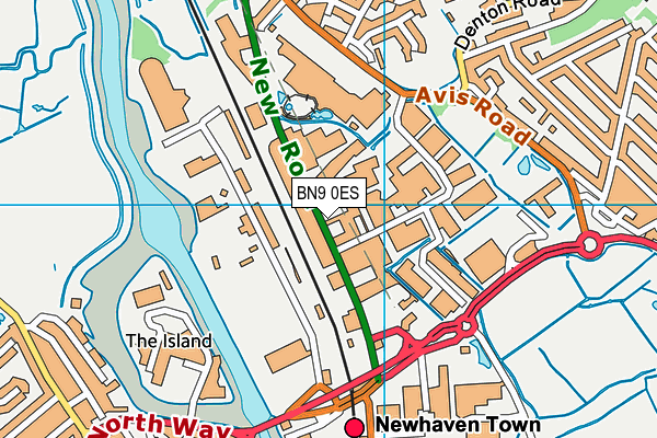 BN9 0ES map - OS VectorMap District (Ordnance Survey) BN9 0ES map - OS VectorMap District (Ordnance Survey)