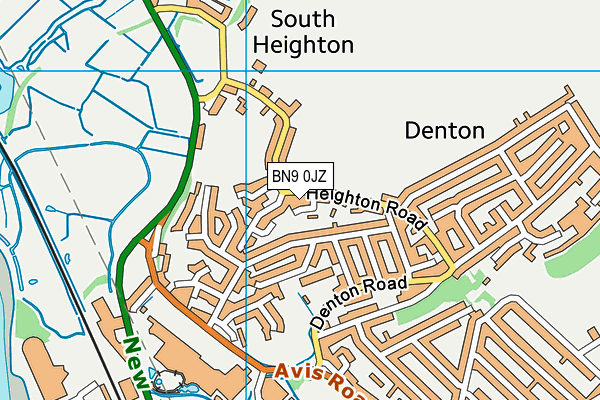 BN9 0JZ map - OS VectorMap District (Ordnance Survey)