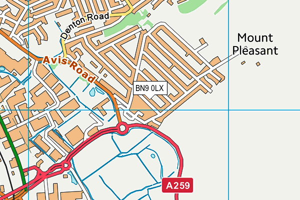 BN9 0LX map - OS VectorMap District (Ordnance Survey)