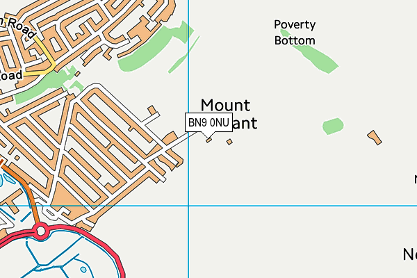 BN9 0NU map - OS VectorMap District (Ordnance Survey)