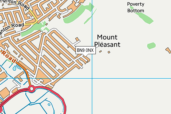 BN9 0NX map - OS VectorMap District (Ordnance Survey)