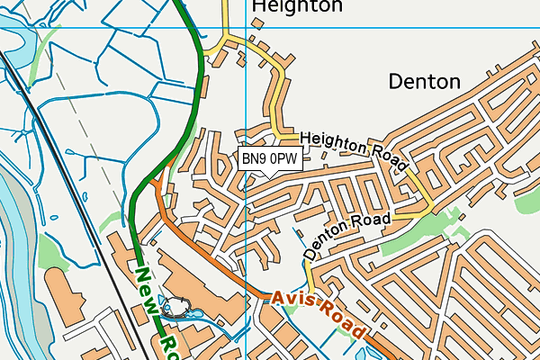 BN9 0PW map - OS VectorMap District (Ordnance Survey)