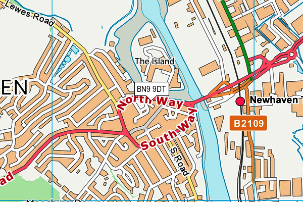 BN9 9DT map - OS VectorMap District (Ordnance Survey)