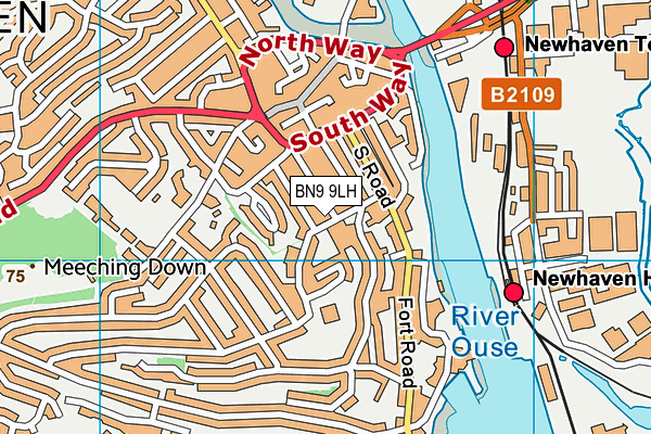BN9 9LH map - OS VectorMap District (Ordnance Survey)