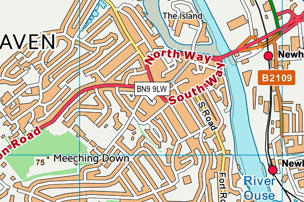 BN9 9LW map - OS VectorMap District (Ordnance Survey) BN9 9LW map - OS VectorMap District (Ordnance Survey)