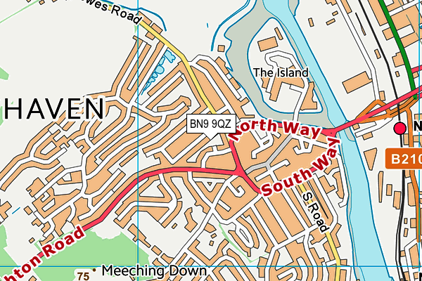 BN9 9QZ map - OS VectorMap District (Ordnance Survey)