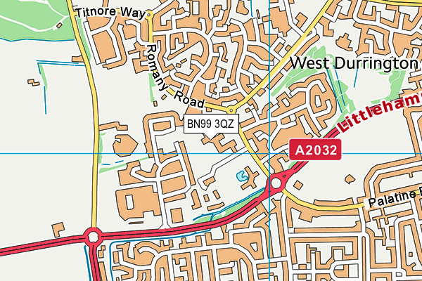 BN99 3QZ map - OS VectorMap District (Ordnance Survey)