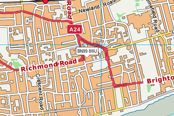 BN99 8WJ map - OS VectorMap District (Ordnance Survey) BN99 8WJ map - OS VectorMap District (Ordnance Survey)