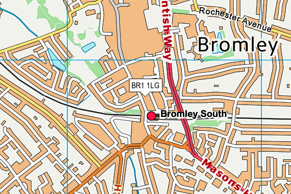 BR1 1LG map - OS VectorMap District (Ordnance Survey) BR1 1LG map - OS VectorMap District (Ordnance Survey)