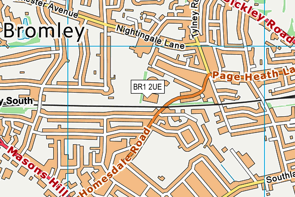 BR1 2UE map - OS VectorMap District (Ordnance Survey) BR1 2UE map - OS VectorMap District (Ordnance Survey)