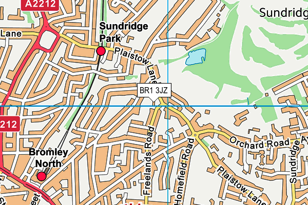 BR1 3JZ map - OS VectorMap District (Ordnance Survey)
