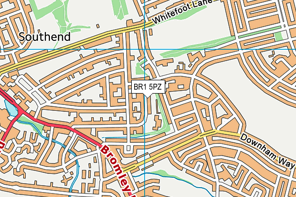BR1 5PZ map - OS VectorMap District (Ordnance Survey)