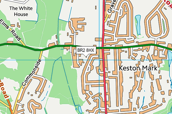 BR2 8HX map - OS VectorMap District (Ordnance Survey) BR2 8HX map - OS VectorMap District (Ordnance Survey)