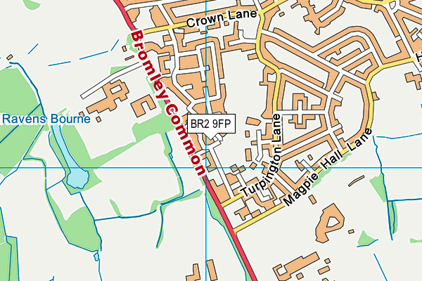BR2 9FP map - OS VectorMap District (Ordnance Survey)