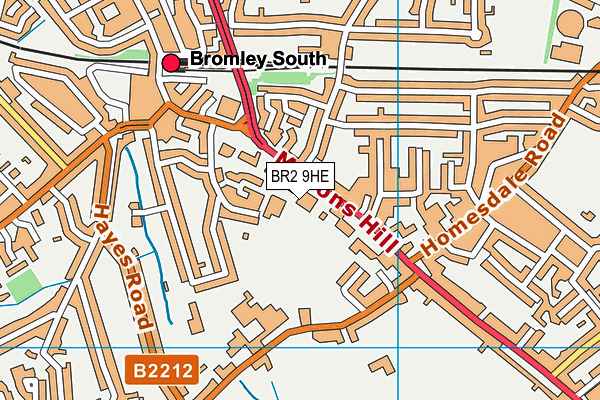 BR2 9HE map - OS VectorMap District (Ordnance Survey) BR2 9HE map - OS VectorMap District (Ordnance Survey)