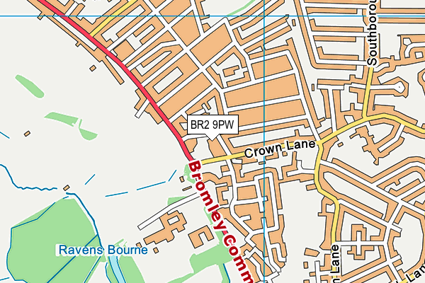 BR2 9PW map - OS VectorMap District (Ordnance Survey)
