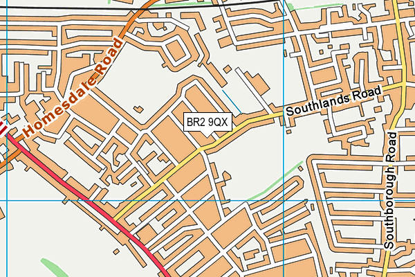 BR2 9QX map - OS VectorMap District (Ordnance Survey) BR2 9QX map - OS VectorMap District (Ordnance Survey)