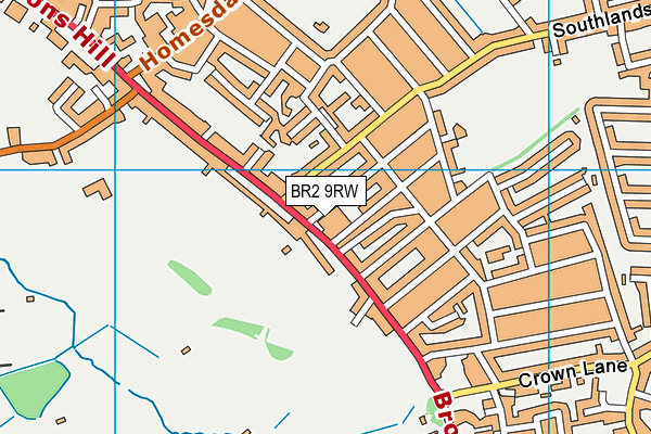 BR2 9RW map - OS VectorMap District (Ordnance Survey) BR2 9RW map - OS VectorMap District (Ordnance Survey)