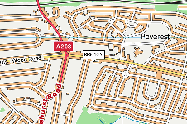 BR5 1GY map - OS VectorMap District (Ordnance Survey)