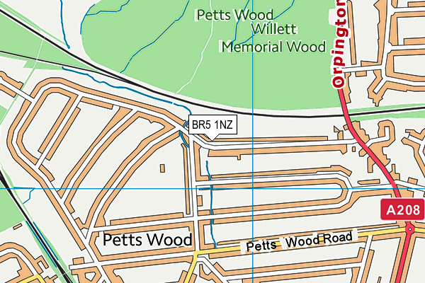 BR5 1NZ map - OS VectorMap District (Ordnance Survey)