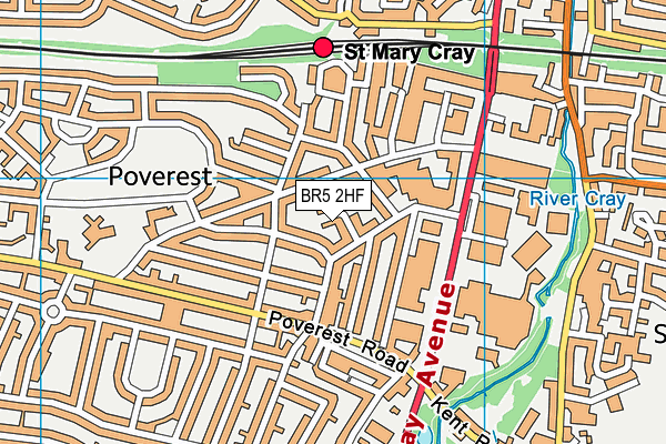 BR5 2HF map - OS VectorMap District (Ordnance Survey) BR5 2HF map - OS VectorMap District (Ordnance Survey)